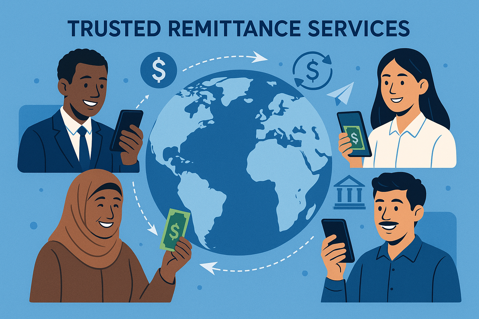 Happy customer receiving money